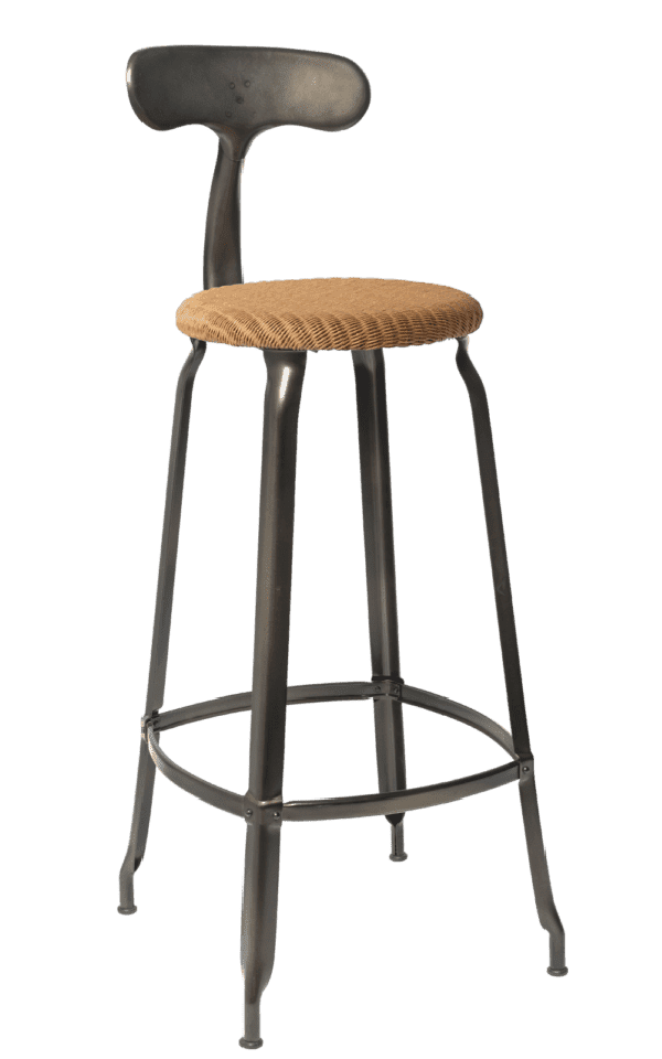 Tabouret de bar style Industriel en cuir et métal - Othis