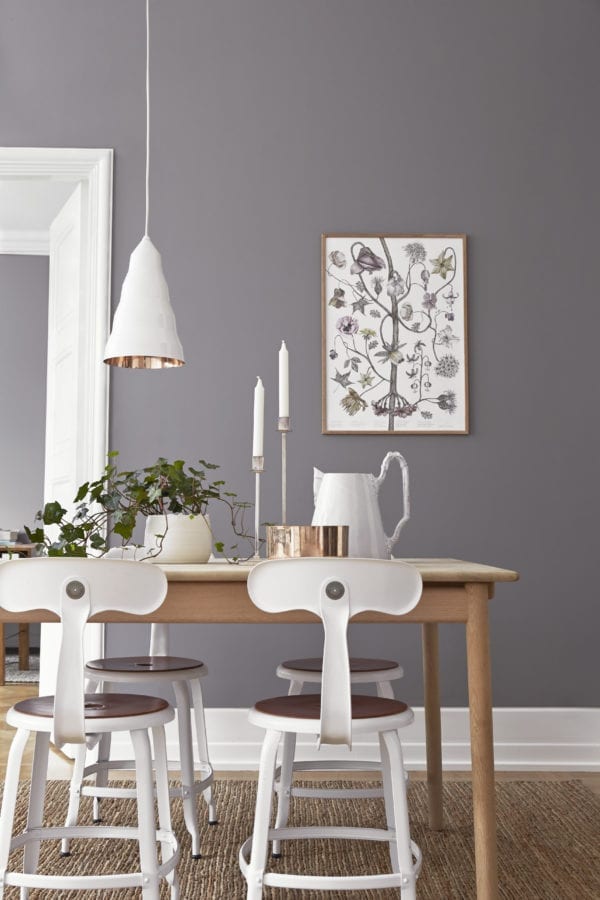 White chairs around a dining table