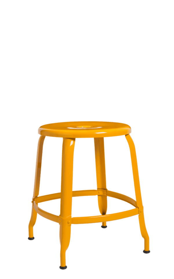 Yellow Narcissus metal Nicolle stool, 45-cm height.