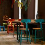 Wood and metal chair measuring 18-inch - CHAISES NICOLLE WOOD METAL COLORS KIDS OPTIC CM - Wood and metal chairs made in France