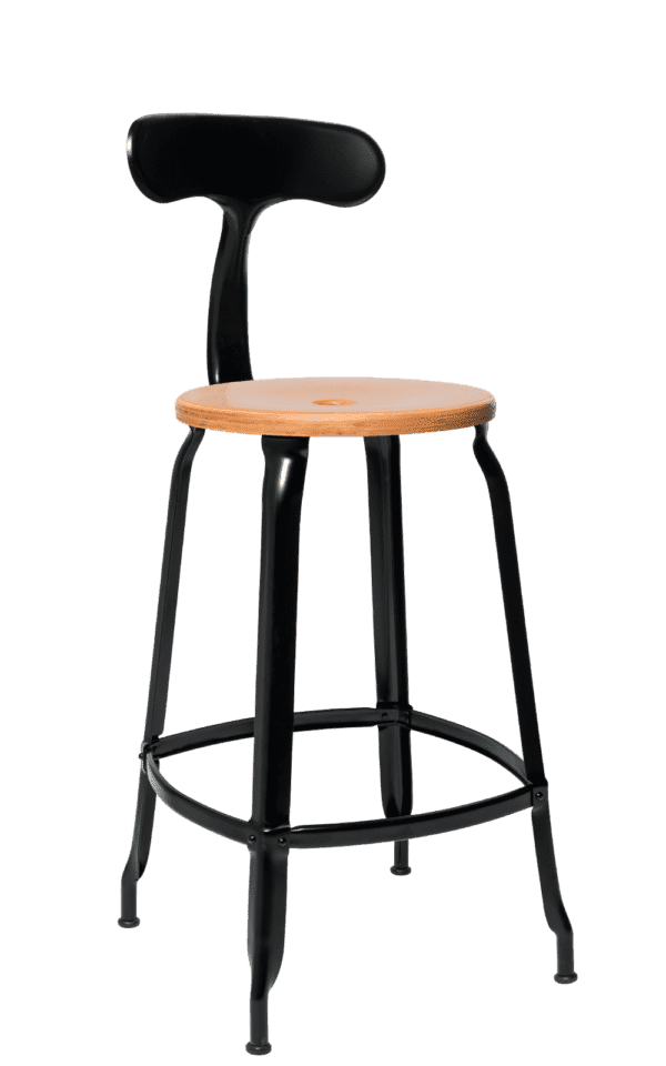 Black Nicolle chair with wooden seat, perfect for the kitchen