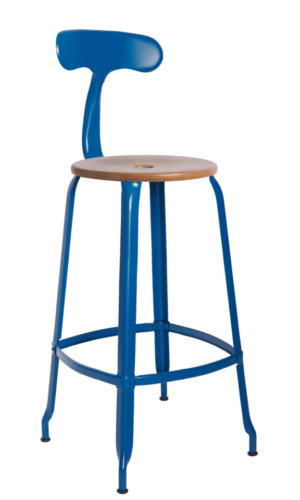 chaise de bar robuste et confortable en bois et métal