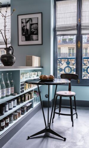 Side table and side chair in an parisien apartment by marianne Evennou