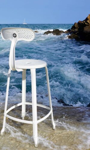 Outdoor metal chair by Chaises Nicolle, 75-cm in height