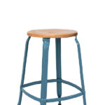 Nicolle H65-cm wooden and metal stool for the kitchen