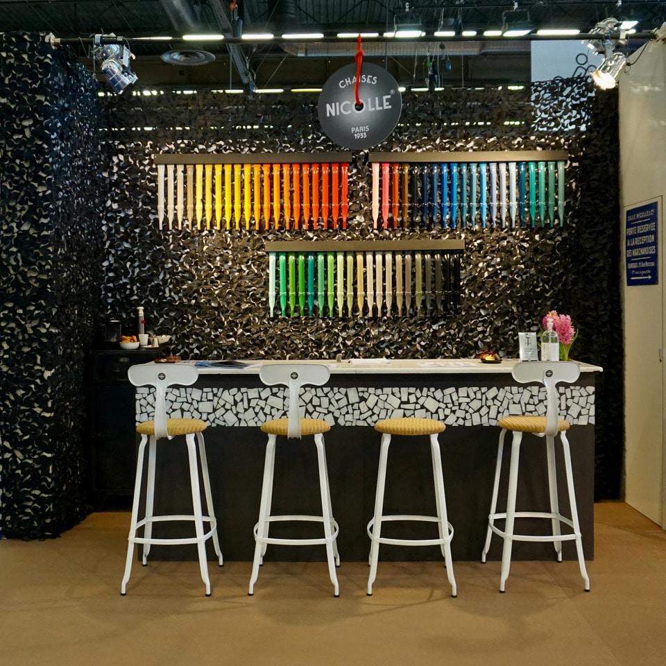 Nicolle bar chair, loom and metal at Maison et Objet